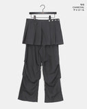 Mne layered pin tuck pleated wrap skirt skirt pants
