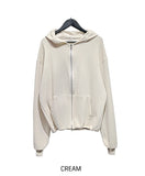 Henne warmer layered two way hoodie zip-up