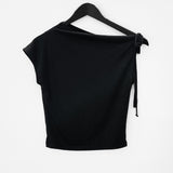 Rolls one-shoulder short-sleeved T-shirt