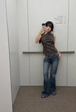 STRAP CHECK SLEEVELESS SHIRT