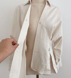 Annie V-neck Collar Double Wrap Jacket Blouse