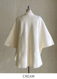 [Muffler + Belt Set] Zader Cape Fur Half Coat