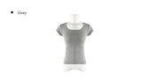 Thes Square Neck Daily Soft Short Sleeve T-Shirt