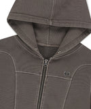 PIGMENT WASHED BIKER CROP ZIP-UP HOODIE