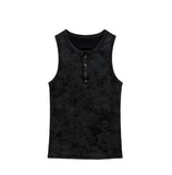 [PLAN MADE/MADE] Acid Henley Neck Washing Sleeveless