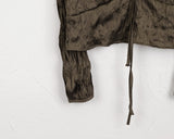 [MADE] Desop satin pleated ribbon string two-way blouse