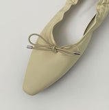 Ribbon Shirring Square To Flat Shoes