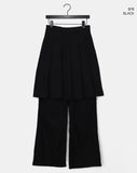 Pippi Pleated Bootcut Back Banding Skirt Long Pants