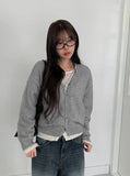 Jaenun Wool V-Neck Loose Knit Cardigan