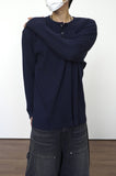 Simple Line Henley Neck Long Sleeve