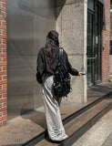 Sunlit strap shirring nylon zip-up jacket