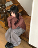 [MADE] Wayson High Neck Punching Cable Long Sleeve Knit Cardigan