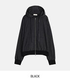 Wearing Stripe Two-Way Hooded Zip-Up