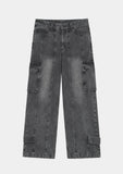 HEM BUTTON UTILITY DENIM PANTS