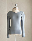 Jaylin Color Matching Collar Shirring Knit