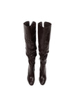 wrinkle knee high long boots