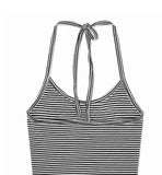 Para stripe halter sleeveless