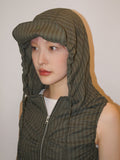 SHIRRING CROP HOOD VEST