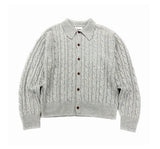 Molded Cable Collar Cardigan