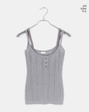 Tsui Punching Button Lace Layered Sleeveless