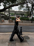 [UNISEX] Metal Track Wide Nylon Pants