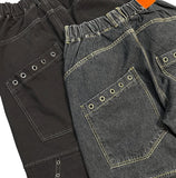 Grunge Eyelet Wide Denim Pants