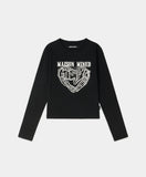 (W) DOODLE HEART LONG SLEEVE
