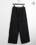 Tonijon Pocket Cotton Banding Long Wide Cargo Pants