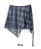 Ellie Layered Check Wrap Skirt