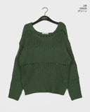[MADE] Tens Crochet Net Overfit Boat Neck Knit