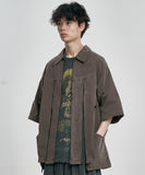 Paneled Zip-Up Shirt