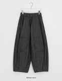 [BAONHAUS] Tontoni Banding Cut Denim Balloon Wide Pants