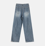 Road Damage Wide Denim Pants