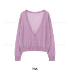 Dearly See-through Deep V-neck Cardigan