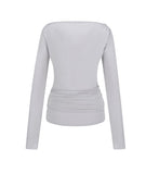 [mnem] Ring Panel Boat Neck Top