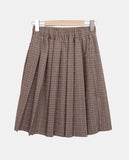 Lahae Pleated Check Midi Skirt