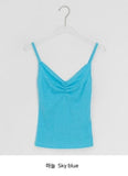 Orr Eyelet Punching Shirring V-Neck Strap Sleeveless