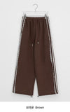 Pilfer Lace Brushed Banding Wide Pants