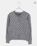 Honey round neck dot knit cardigan