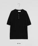 [Unisex] Monmock Cable Collar Over Short Sleeve Knit