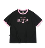 BUTTON CROP Ringer Tee