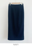 Laend Cool Basic Back Slit H-Line Skirt