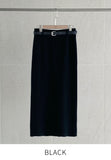 Casey H Ribbed Knit Long Skirt (Belt set)