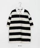 [unisex] Suki Stripe Collar Over Short Sleeve Tee