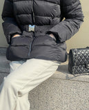 Loera Fur Hood Short Padding Jumper (Belt Set)