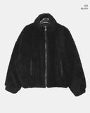 Dren quilted fur color matching zip-up jumper