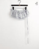 Parts Frill Lace Wrap Layered Mini Skirt Belt