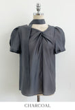 Byen Twist Scarf Short Sleeve Blouse