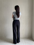 Look at Pintuck Straight Wide Slacks