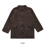 POCKET SUEDE HALF COAT